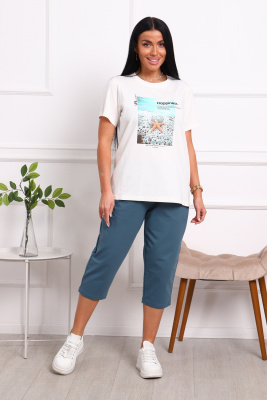 1049 Костюм экрю-синий